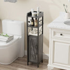 Colonna bagno alta con portarotolo integrato – 3 ripiani aperti, armadietto chiuso, 80 cm di altezza, 4 colori
