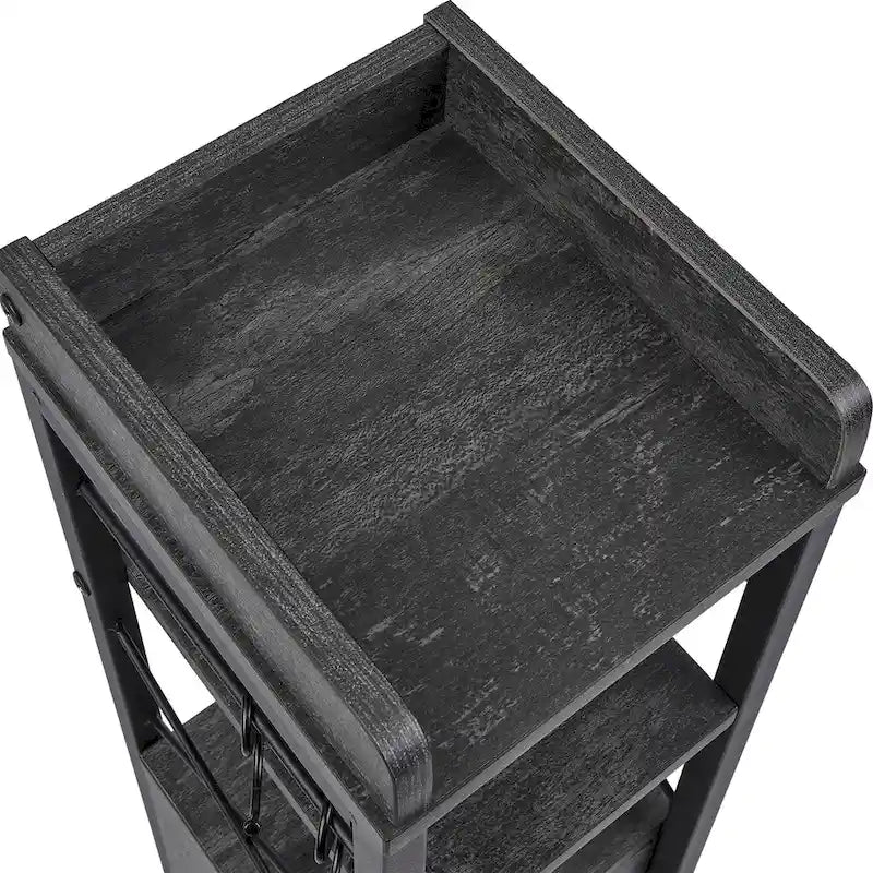 Colonna bagno alta con portarotolo integrato – 3 ripiani aperti, armadietto chiuso, 80 cm di altezza, 4 colori