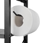 Colonna bagno alta con portarotolo integrato – 3 ripiani aperti, armadietto chiuso, 80 cm di altezza, 4 colori