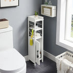 Colonna bagno alta con portarotolo integrato – 3 ripiani aperti, armadietto chiuso, 80 cm di altezza, 4 colori