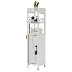 Colonna bagno alta con portarotolo integrato – 3 ripiani aperti, armadietto chiuso, 80 cm di altezza, 4 colori