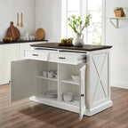 Isola da Cucina in Stile Modern Farmhouse con Cassetti Contenitori e Ripiani Regolabili