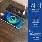 Moasis Tavolino Finale da Fattoria con Stazione di Ricarica – 2 Porte USB, 2 Prese, Luci a LED e Armadietto