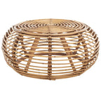 Tavolino da caffè Lockie in rattan rotondo – Scultura a sfera naturale, leggero e portatile, 76 cm L