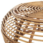 Tavolino da caffè Lockie in rattan rotondo – Scultura a sfera naturale, leggero e portatile, 76 cm L