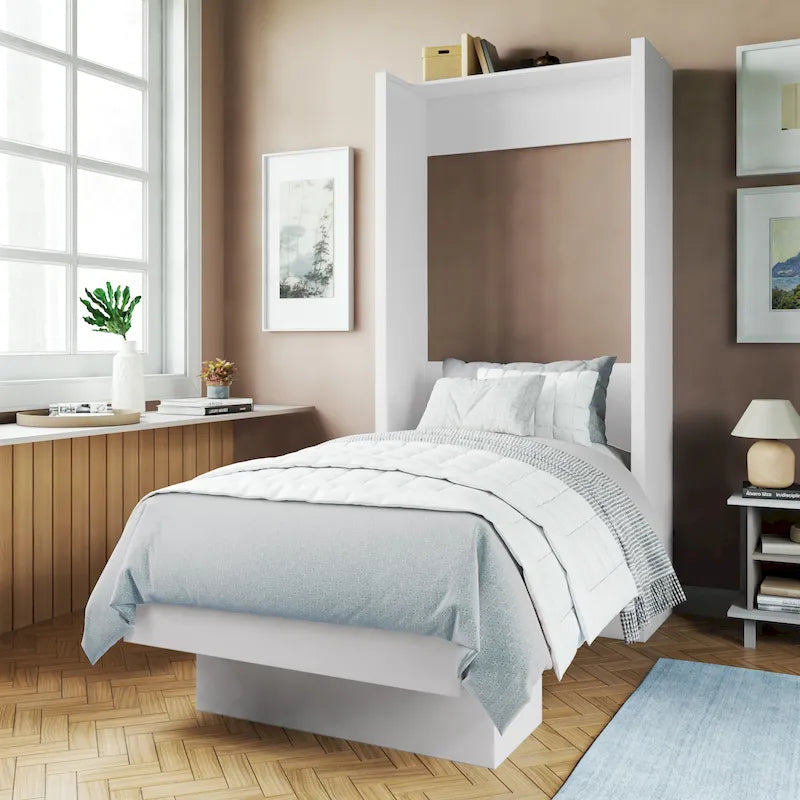Letto a scomparsa matrimoniale Oakland Living Easy Lift con mensola espositiva – Sistema a doppio pistone, capacità 450 kg, 5 colori