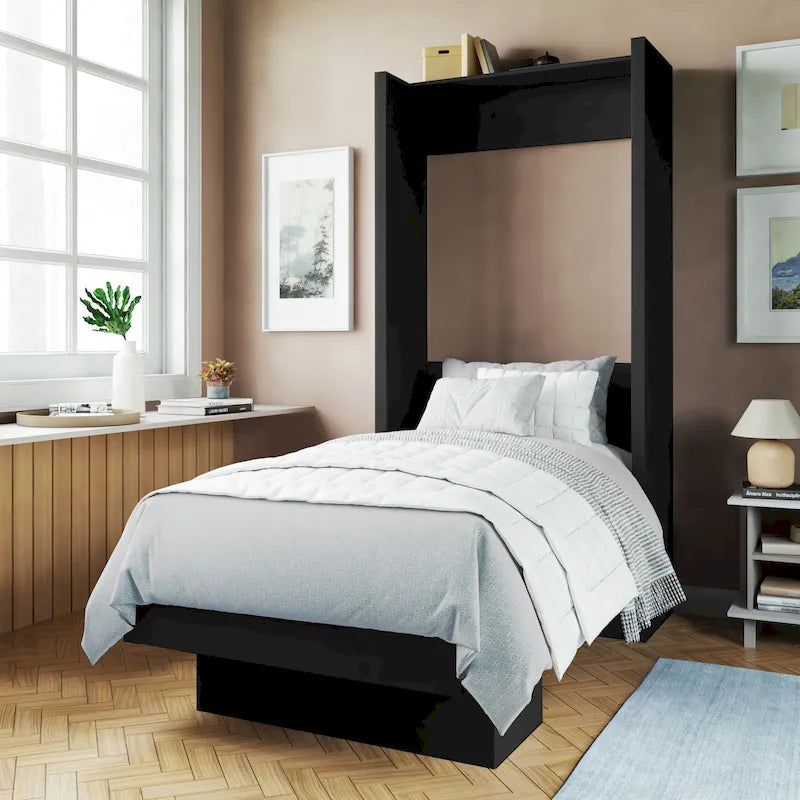 Letto a scomparsa matrimoniale Oakland Living Easy Lift con mensola espositiva – Sistema a doppio pistone, capacità 450 kg, 5 colori
