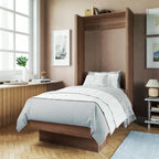 Letto a scomparsa matrimoniale Oakland Living Easy Lift con mensola espositiva – Sistema a doppio pistone, capacità 450 kg, 5 colori