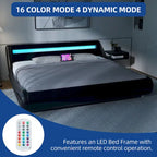 Letto King con luci LED – RGB telecomandato, stazione di ricarica integrata, testiera regolabile a 120°, capacità 500 kg