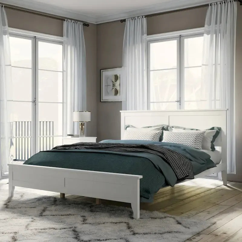 Letto moderno matrimoniale in legno massello di pino – 270 kg di capacità, senza rete a doghe, 10 doghe, 19,8 cm di spazio da terra