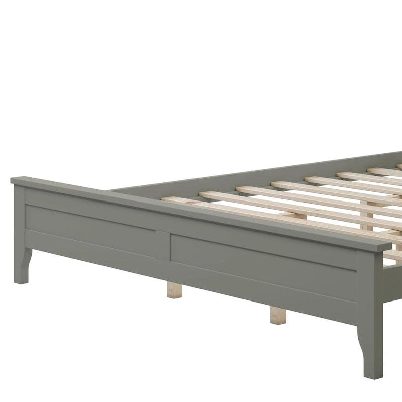 Letto moderno matrimoniale in legno massello di pino – 270 kg di capacità, senza rete a doghe, 10 doghe, 19,8 cm di spazio da terra