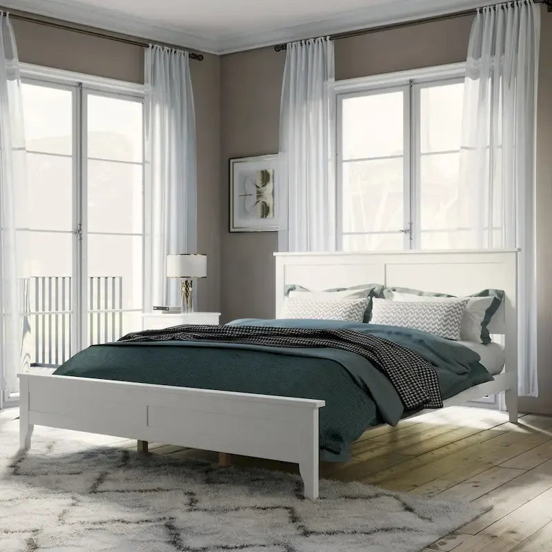 Letto moderno matrimoniale in legno massello di pino – 270 kg di capacità, senza rete a doghe, 10 doghe, 19,8 cm di spazio da terra