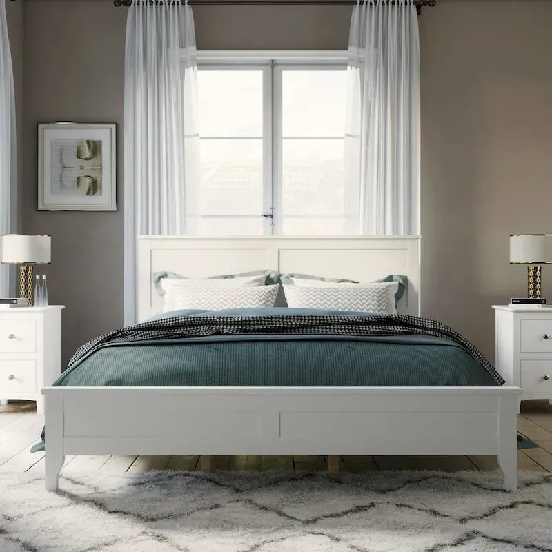 Letto moderno matrimoniale in legno massello di pino – 270 kg di capacità, senza rete a doghe, 10 doghe, 19,8 cm di spazio da terra