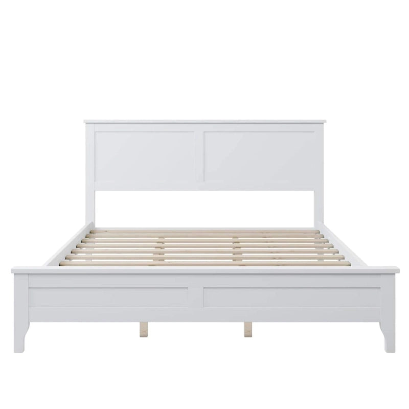 Letto moderno matrimoniale in legno massello di pino – 270 kg di capacità, senza rete a doghe, 10 doghe, 19,8 cm di spazio da terra