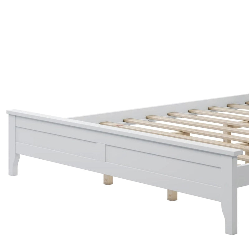 Letto moderno matrimoniale in legno massello di pino – 270 kg di capacità, senza rete a doghe, 10 doghe, 19,8 cm di spazio da terra
