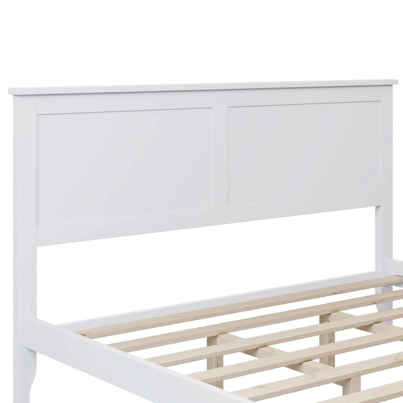 Letto moderno matrimoniale in legno massello di pino – 270 kg di capacità, senza rete a doghe, 10 doghe, 19,8 cm di spazio da terra