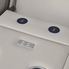 Divano reclinabile elettrico grigio con massaggio ad aria, sedili riscaldati e ricarica USB