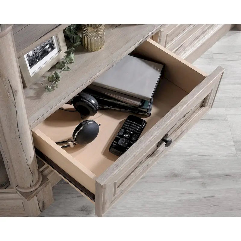 Mobile angolare porta TV e Credenza multimediale Palladia – Adatto a TV fino a 60", finitura Rovere Ghiaccio