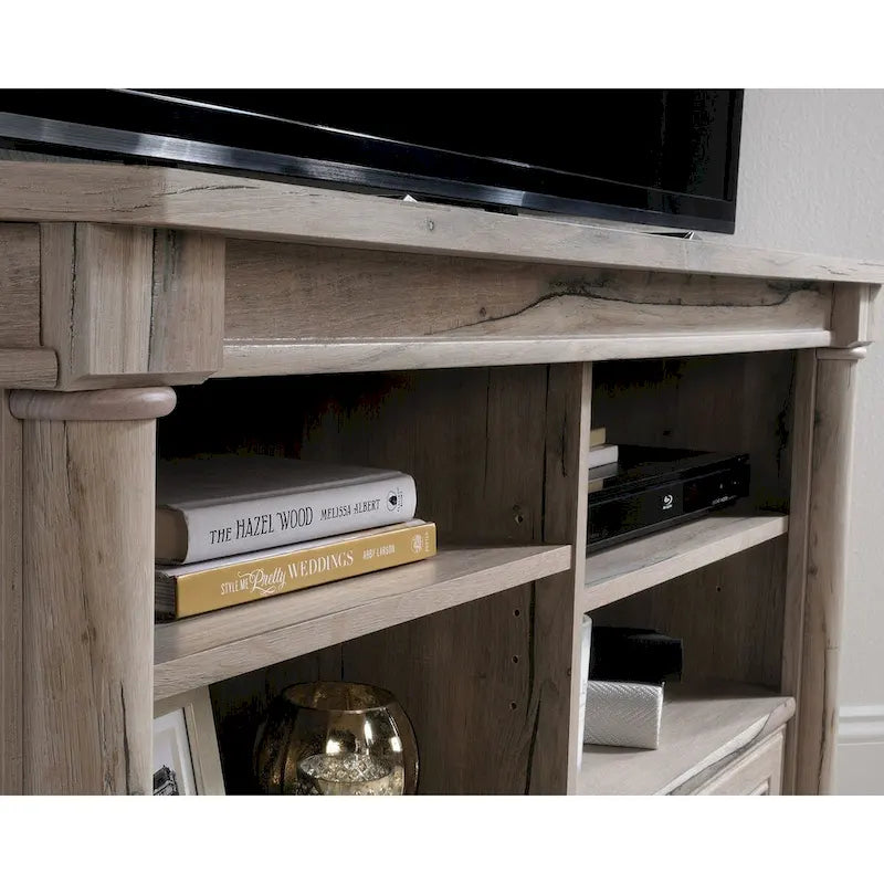 Mobile angolare porta TV e Credenza multimediale Palladia – Adatto a TV fino a 60", finitura Rovere Ghiaccio