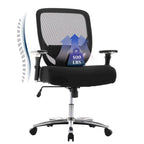 Sedia da ufficio ergonomica in rete per persone robuste e alte – 225 kg, braccioli 4D, reclinazione a 135°, certificata SGS e BIFMA