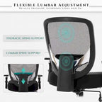 Sedia da ufficio ergonomica in rete per persone robuste e alte – 225 kg, braccioli 4D, reclinazione a 135°, certificata SGS e BIFMA