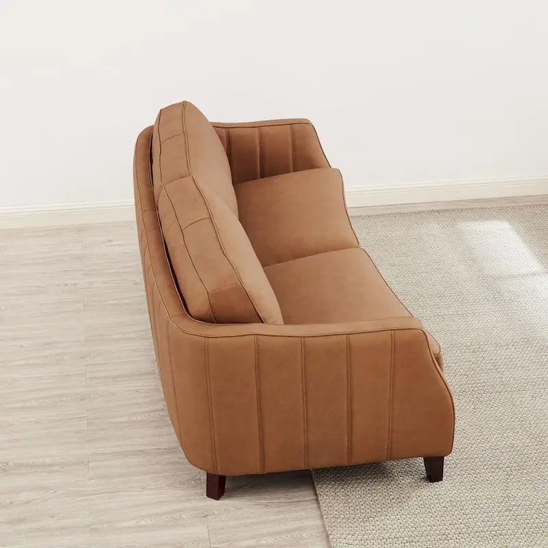 Divano Hydeline Aria in pelle primo fiore – Piume d'oca, Memory Foam e Molle insacchettate, 84"L, 350 lb/seduta