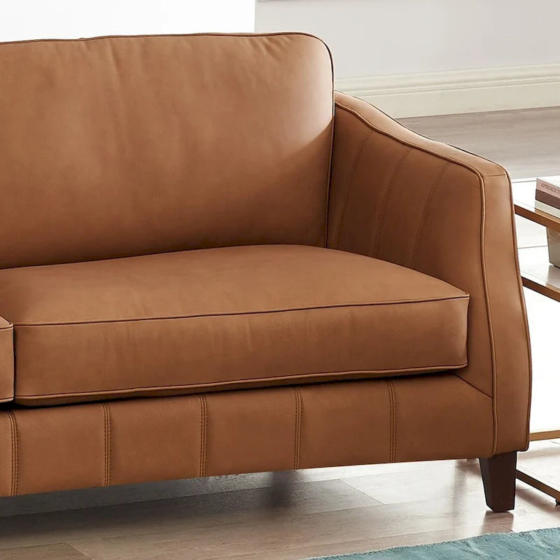 Divano Hydeline Aria in pelle primo fiore – Piume d'oca, Memory Foam e Molle insacchettate, 84"L, 350 lb/seduta
