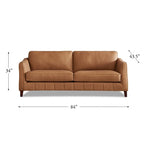 Divano Hydeline Aria in pelle primo fiore – Piume d'oca, Memory Foam e Molle insacchettate, 84"L, 350 lb/seduta