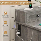 Scrivania Direzionale Rustica con Cassetti, Presa di Corrente, Luci LED e Ripiano per Monitor – Scrivania da Ufficio Domestico da 59"